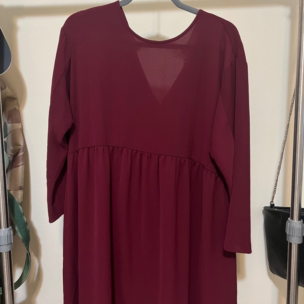 ASOS Burgundy Baby Doll Dress